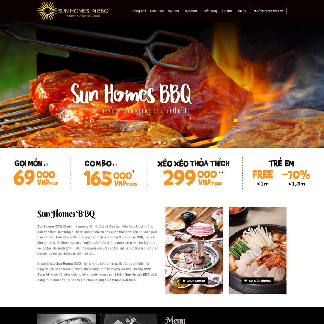 Website nhà hàng